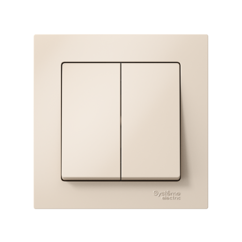 Выключатель с/у AtlasDesign 2кл бежевый, в сборе IP20 10А (упак-15шт) SchE                                         фото 2                    