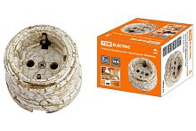 Розетка фарфоровая 2П+З 16А 250В мраморная «Болонь» ТДМ          