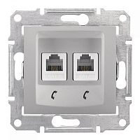 Розетка с/у Sedna RJ11 2м алюминий механизм (телеф.) (упак-10шт) SchE          