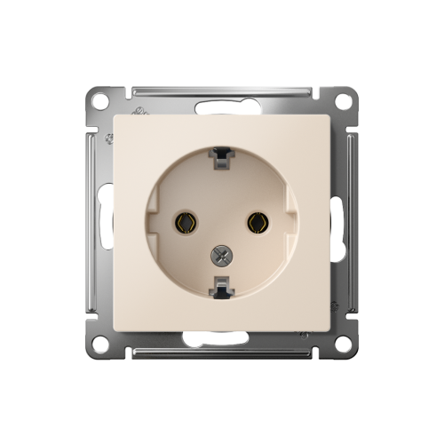 Розетка с/у AtlasDesign 1м с/з бежевый IP20 механизм 16А (упак-20шт) SchE                                         фото 2                    