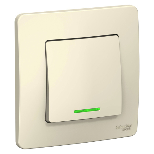 Выключатель с/у Бланка 1кл молочный IP20 10А с инд. (упак-10шт) SchE                                        