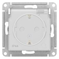 Розетка с/у AtlasDesign Aqua 1м с/з с з/ш белый IP44 механизм 16А с защ.крыш. (упак-15шт) SchE          