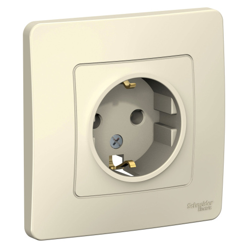 Розетка с/у Бланка 1м с/з молочный IP20 16А (упак-10 шт) SchE                                        