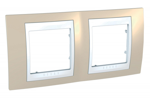 Рамка Unica Хамелеон 2м песчаный/белый горизонтальная (упак-5шт) SchE                                         фото 3                    