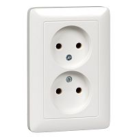 Розетка с/у Хит 2м б/з белый IP20 16А 250В SchE          