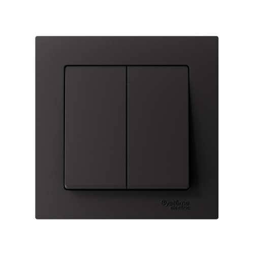 Выключатель с/у AtlasDesign 2кл карбон, в сборе IP20 10А (упак-5шт) SchE                                         фото 2                    