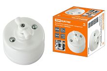 Выключатель фарфоровый поворотный с ручкой (бантик) 10А белый «Болонь» ТДМ          