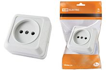 Розетка о/у Ладога 1м без з/к белая IP20 10А ТДМ          