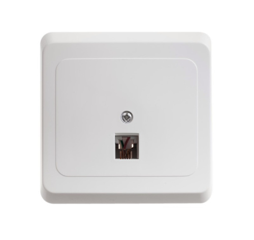 Розетка с/у Этюд RJ11 1м белый (телеф.) (упак-10шт) SchE                                         фото 2                    