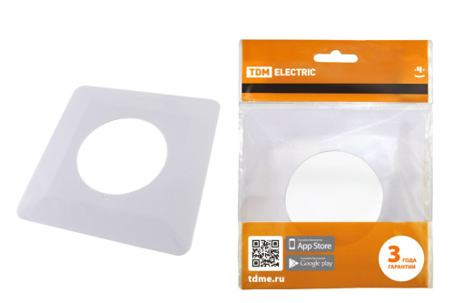 Одноместная защитная рамка для выключателей или розеток для защиты обоев 130х130 мм, белая ТДМ                                        