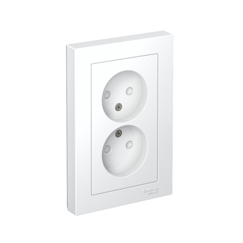 Розетка с/у AtlasDesign 2м б/з с з/ш белый IP20 в сборе 16А (упак-15шт) SchE                                        