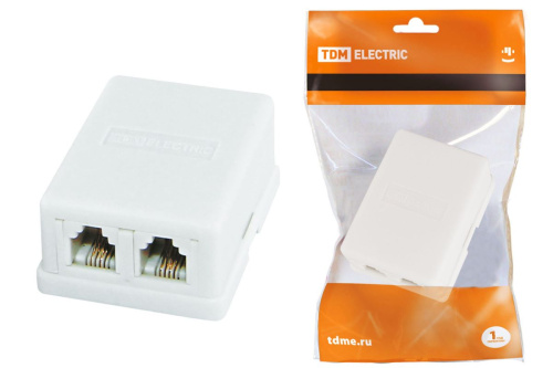 Розетка RJ11 2x6Р-4С (телеф.) ТДМ                                        