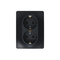 Розетка с/у GLOSSA 2м с/з антрацит  IP20 в с сборе 16А (упак-10шт) SchE          