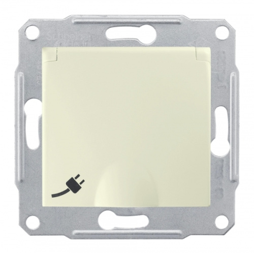 Розетка с/у Sedna 1м c/з с з/ш бежевый IP20 механизм 16А с защ.крыш. (упак-10шт) SchE                                         фото 3                    