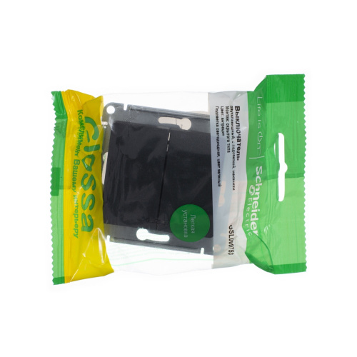 Выключатель с/у GLOSSA 2кл антрацит, механизм IP20 10А с инд. (упак-20шт) SchE                                         фото 6                    