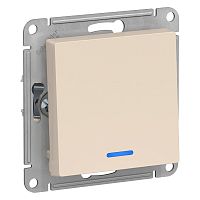 Выключатель с/у AtlasDesign 1кл бежевый, механизм IP20 10А с инд. (упак-20шт) SchE          