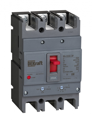 Силовой автоматический выключатель 3P 160А ВА-333А 35кА DEKraft                                        