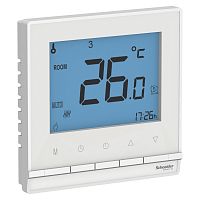 Термостат с/у AtlasDesign белый в сборе от+5до+35°C,16A электрон. тепл.пола с датчиком SchE          