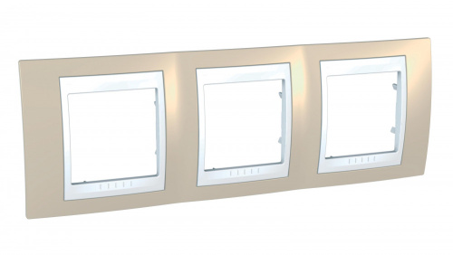 Рамка Unica Хамелеон 3м песчаный/белый 3м горизонтальная (упак-5шт) SchE                                         фото 3                    