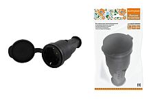 Разъем с заглушкой каучук 2Р+РЕ 16А 250В IP44 серии "Народная" ТДМ          