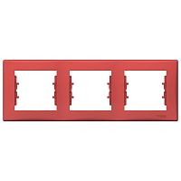 Рамка Sedna 3м красный горизонтальная (упак-20шт) SchE          