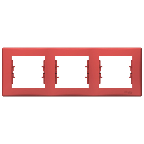 Рамка Sedna 3м красный горизонтальная (упак-20шт) SchE                                        