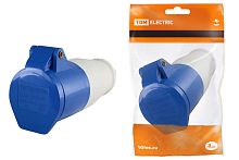 Розетка 233 переносная 2Р+РЕ 63А 220В IP44 ТДМ          