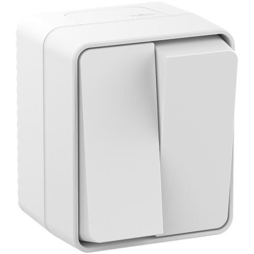 Выключатель о/у AtlasDesign Profi54 2кл белый IP54 10А SchE                                         фото 4                    