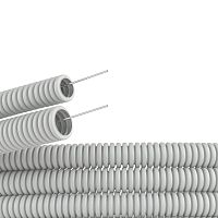 Труба гофрированная ПВХ с зондом 50 (15м) легкая, серый ДКС          