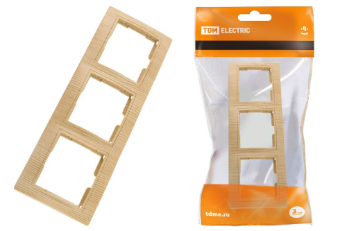 Рамка 3-х постовая горизонтальная "ЭКО" (сосна) "Таймыр" ТДМ                                        