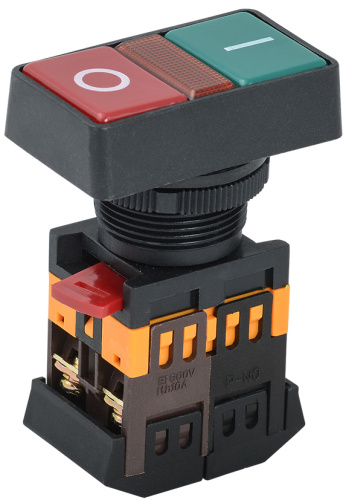 Кнопка PPBB-30N "I-O" неон 240В 1з+1р d30мм ИЭК                                        