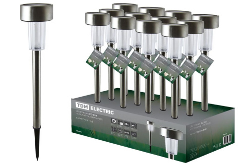 Светильник СС-325 на солнечных батареях, сталь, 6х35 см, ДБ, ТДМ                                        