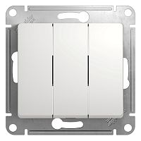 Выключатель с/у GLOSSA 3кл белый, механизм IP20 10А (упак-20шт) SchE          