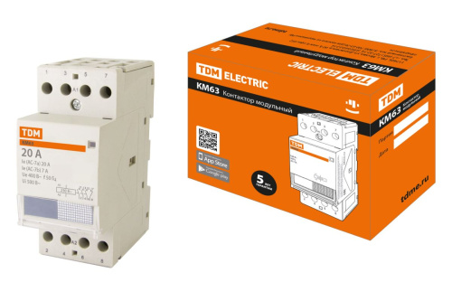 Контактор модульный 4п 20А 3НО 1НЗ КМ63/4-20 ТДМ                                        