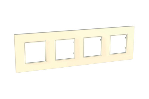 Рамка Unica Quadro 4м бежевый универсальная SchE                                         фото 2                    