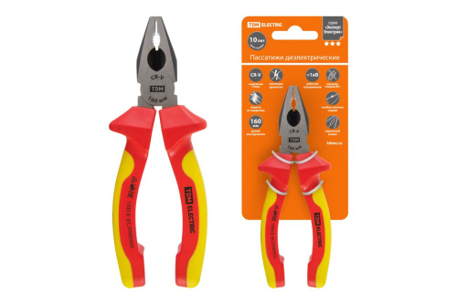 Пассатижи диэлектрические, 160 мм, 1000 В, CR-V, «ЭкспертЭлектрик» ТДМ                                        