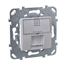 Розетка с/у Unica RJ45 1м белый механизм кат.6 (комп.) с полем для надписей (упак-10шт) SchE          