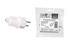 Вилка прямая 16А 250В с/з белая серии "Народная" ТДМ          