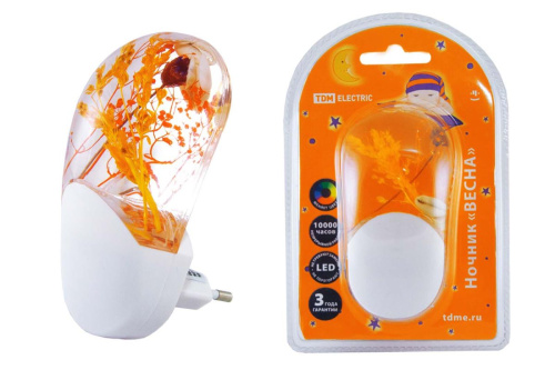 Ночник "Весна" с датчиком света, светодиодный, 1Вт, 220 В ТДМ                                        