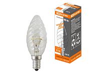 Лампа накаливания "Витая свеча" прозрачная 40 Вт-230 В-Е14 ТДМ          