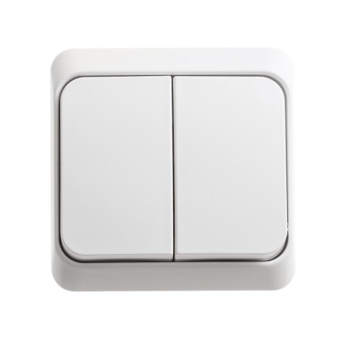 Выключатель о/у Этюд 2кл белый IP20 10А с инд. (упак-25шт) SchE                                         фото 3                    