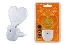 Ночник "Сердце"  с датчиком  света,светодиодный, 0.3Вт  220 В ТДМ          