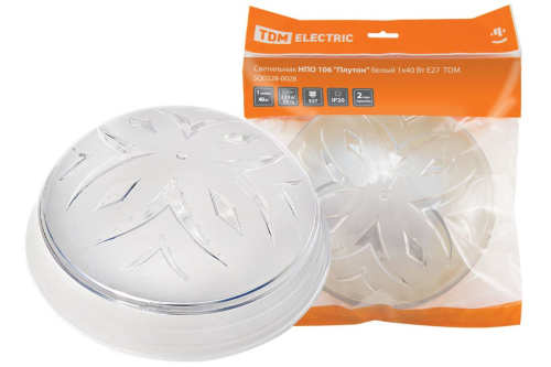 Светильник НПО 40Вт Е27 НПО 106 "Плутон" белый 1х40Вт ТДМ                                        