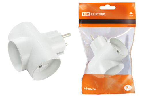 Тройник 3х2П 16А 250B белый ТДМ                                        