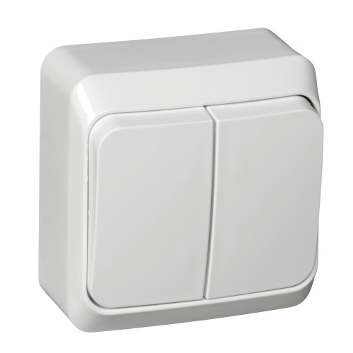 Выключатель о/у Этюд 2кл белый IP20 10А с инд. (упак-25шт) SchE                                        