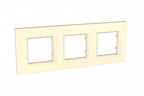 Рамка Unica Quadro 3м бежевый универсальная SchE                                        