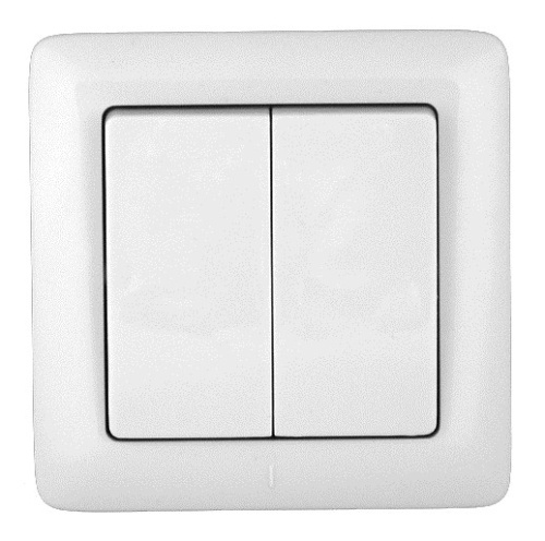 Выключатель ХИТ С/У 2-клавишный 6А, 250В, БЕЛЫЙ. Россия SchE                                        