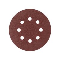 Круг шлифовальный на липучке, 125мм, Р60, 8 отверстий, (упаквка -5 шт) PATRIOT          