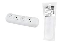 Колодка розеточная 4 гнезда 2П б/з 10А 250В белая серии "Народная" ТДМ          