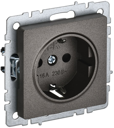 Розетка с/у BRITE 1м с/з с з/ш бронза IP20 механизм 16А ИЭК                                        